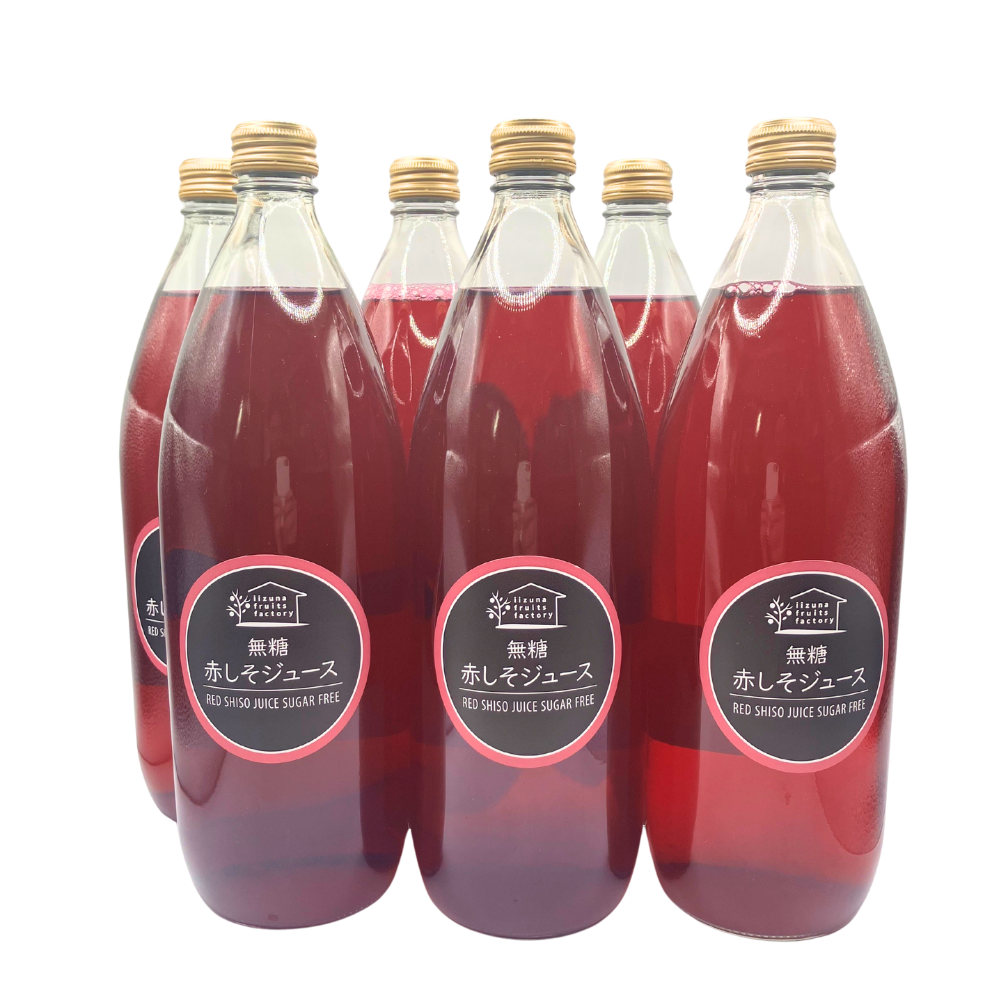【赤しそジュース 無糖 6本セット】 1L 6本 しそ 長野県 飯綱町 みつどんマルシェ 信州 国産 紫蘇ジュース長野県産 ギフト 赤しそ
