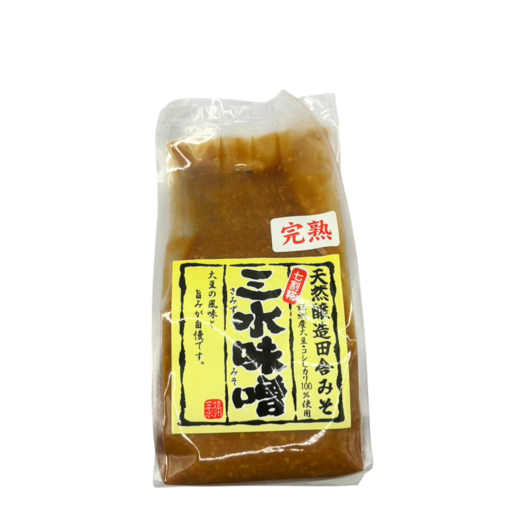 ■ 【三水味噌(七割みそ) 】800g 手作り味噌 長野県 飯綱町産 信州みそ 発酵食品 無添加 国産 みつどんマルシェ (クール便代別)