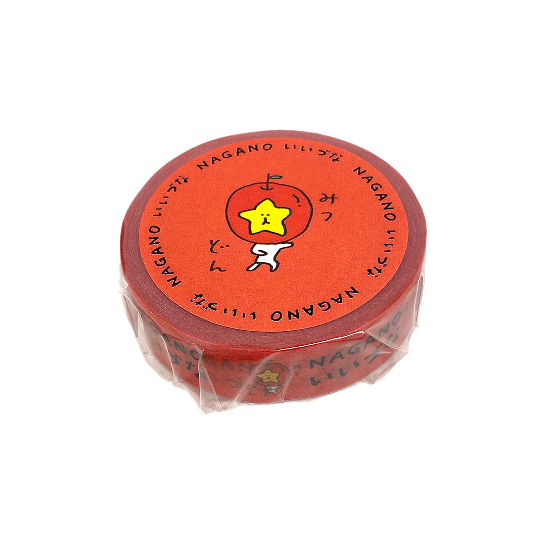 【テープ】 みつどんマスキングテープ 赤色 マスキングテープ みつどん かわいい テープ マステ 文房具 長野県 飯綱町 みつどんマルシェ