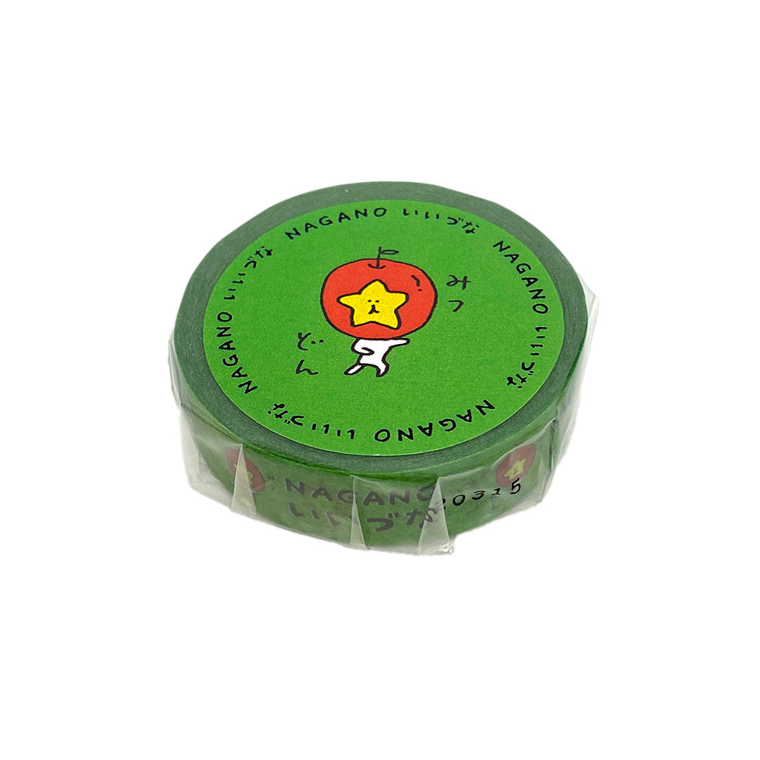 【テープ】 みつどんマスキングテープ 緑色 マスキングテープ みつどん かわいい テープ マステ 文房具 長野県 飯綱町 みつどんマルシェ