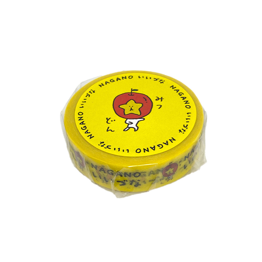 【テープ】 みつどんマスキングテープ 黄色 マスキングテープ みつどん かわいい テープ マステ 文房具 長野県 飯綱町 みつどんマルシェ