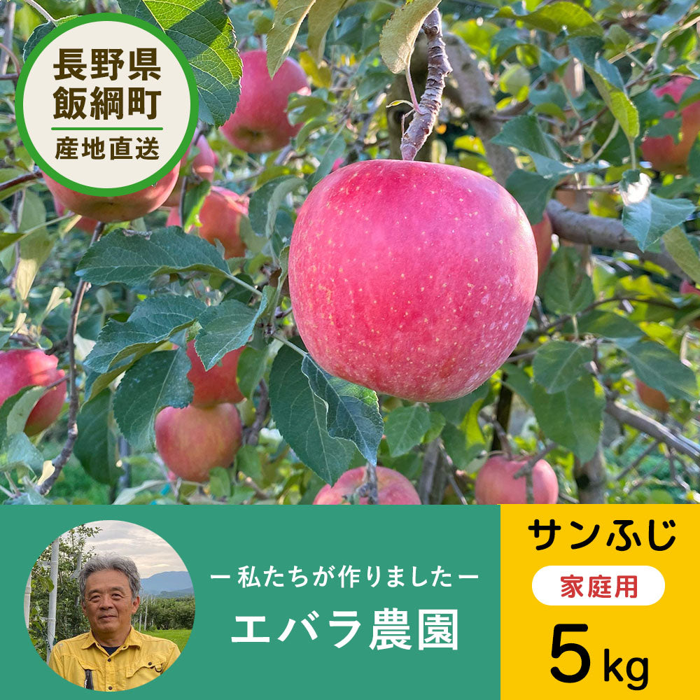 【りんご】 エバラ農園 サンふじ 5kg 送料込 11月中旬以降順次発送 長野県 飯綱町 家庭用 訳あり みつどんマルシェ n2-2023fuji-k5
