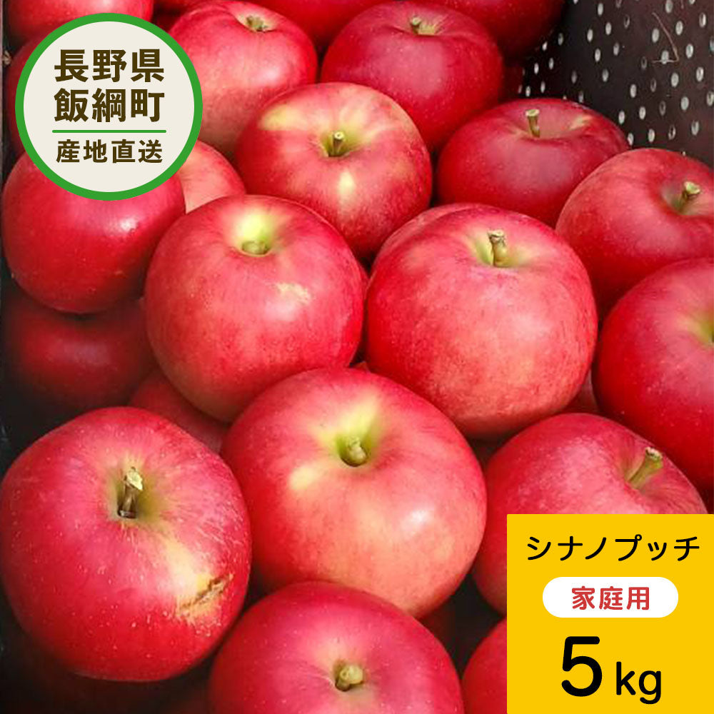 【りんご】 シナノプッチ 5kg 予約販売 9月下旬以降順次発送 送料込 長野県 飯綱町 家庭用 訳あり みつどんマルシェ