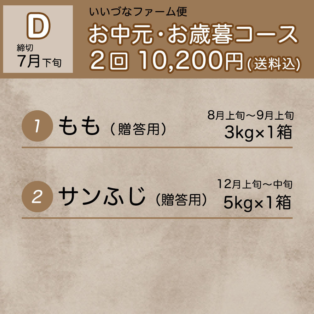 【いいづなファーム便 D】お中元・お歳暮コース 送料込 桃 もも サンふじ 贈答用 本州四国限定 長野県飯綱町