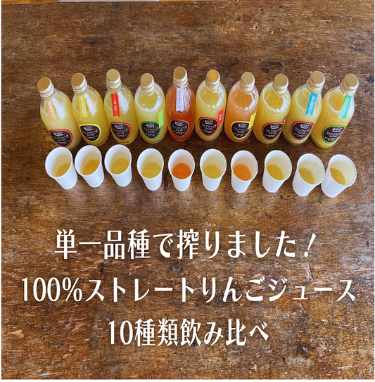 【推しりんごを見つけよう】単一品種で搾った飯綱町産ストレートジュースを10種類飲み比べてみた！