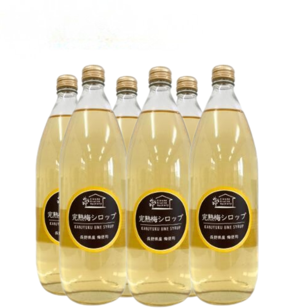 【2026年 完熟 梅シロップ 6本セット】1L 6本 長野県 飯綱町 みつどんマルシェ 信州 ストレート 国産 ギフト うめ ジュース 梅サワー シロップ