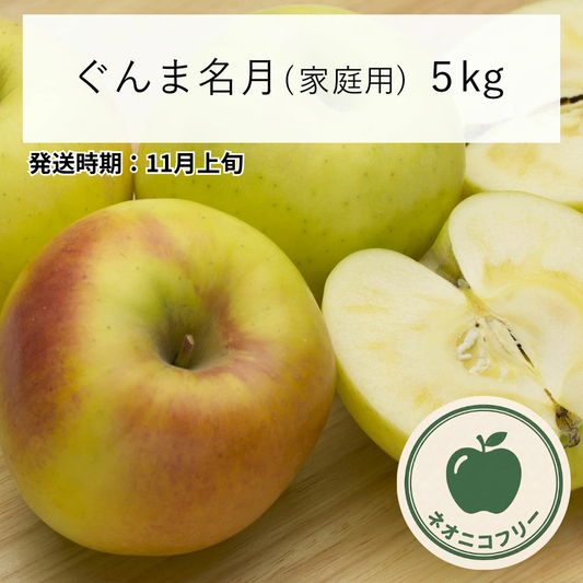 【りんご】 ぐんま名月 5kg 〔ネオニコチノイド不使用 有機リン不使用 除草剤不使用〕 予約販売 2026年11月上旬以降順次発送予定 送料込 長野県 飯綱町産 みつどんマルシェ 訳あり 自宅用 家庭用 ネオニコフリー