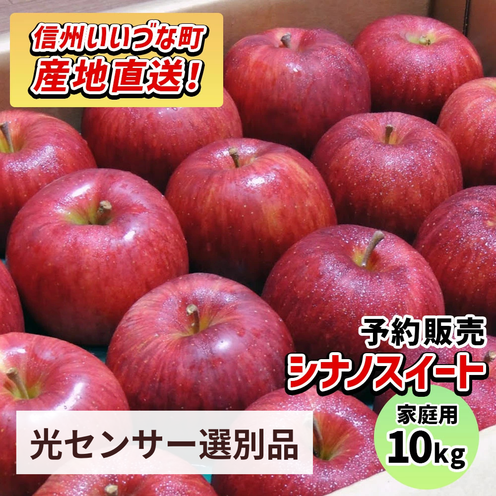 【りんご】感謝りんご シナノスイート 10kg 訳あり わけあり くだもの フルーツ 交換保証 不揃い 規格外 傷 光センサー 林檎 5キロ 産地直送 2026年10月~11月頃発送予定 送料無料 令和8年収穫分先行予約 長野県 飯綱町