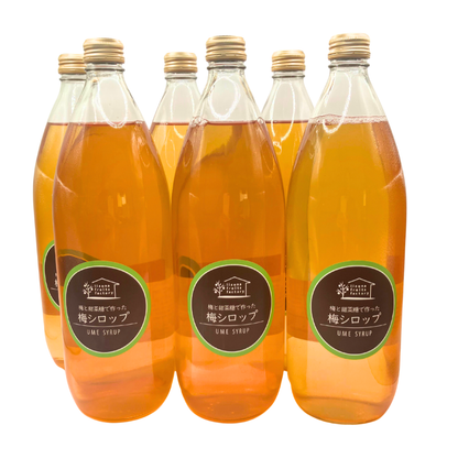 【梅シロップ 6本セット】 1L 6本 長野県 飯綱町 みつどんマルシェ 信州 ストレート 国産 ギフト うめ ジュース  梅サワー シロップ セット まとめ買い