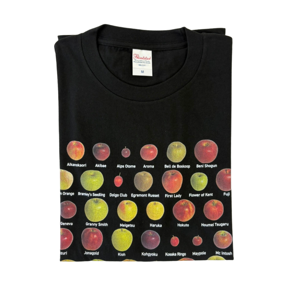 【洋服】 ご当地Tシャツ Lサイズ Tシャツ 半袖 黒 りんご トップス 長野県 飯綱町 みつどんマルシェ