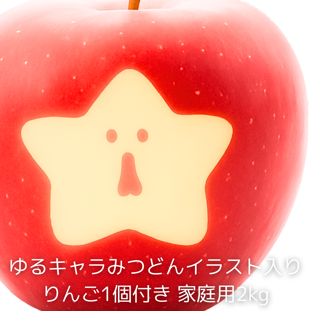 【りんご】 ふじ 2kg 家庭用 送料無料 みつどん絵文字入りりんご1個以上付き 長野県飯綱町産  個数おまかせ みつどんりんご みつどんマルシェ