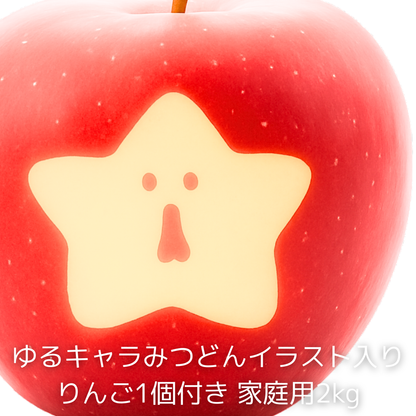 【りんご】 ふじ 2kg 家庭用 送料無料 みつどん絵文字入りりんご1個以上付き 長野県飯綱町産  個数おまかせ みつどんりんご みつどんマルシェ