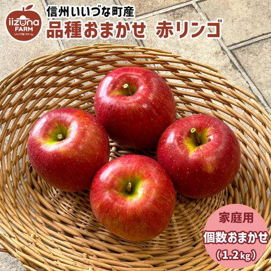 【りんご】 品種おまかせ 赤りんご 3〜5個 個数おまかせ 家庭用 長野県 飯綱町 訳あり みつどんマルシェ
