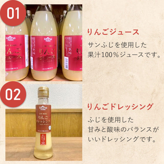 【いいづなファーム便 F】特産品セット 送料込 りんごジュース りんごソース りんごドレッシング りんごジャム りんごバター 本州 四国限定 長野県飯綱町
